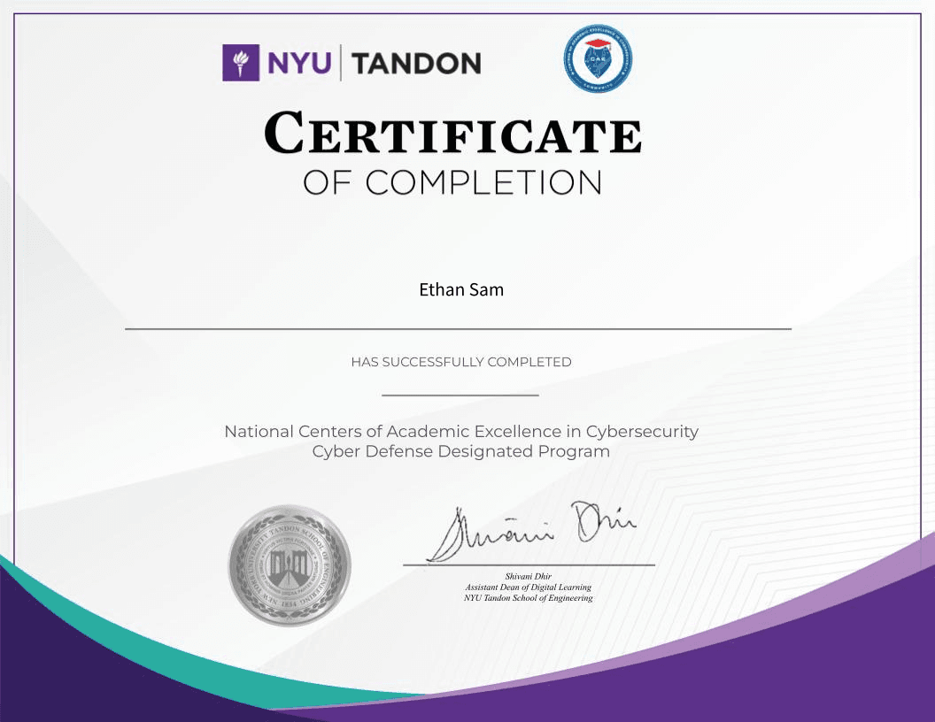 NSA-CAE Defense Certificate